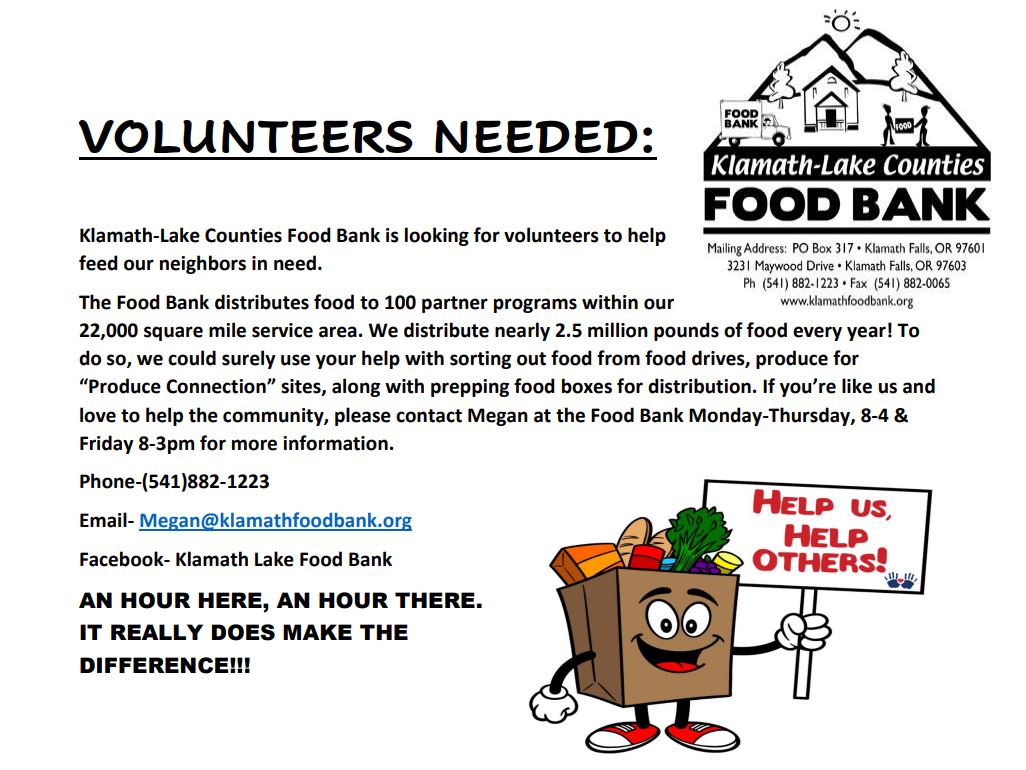 Volunteer – Klamath Lake Counties Food Bank